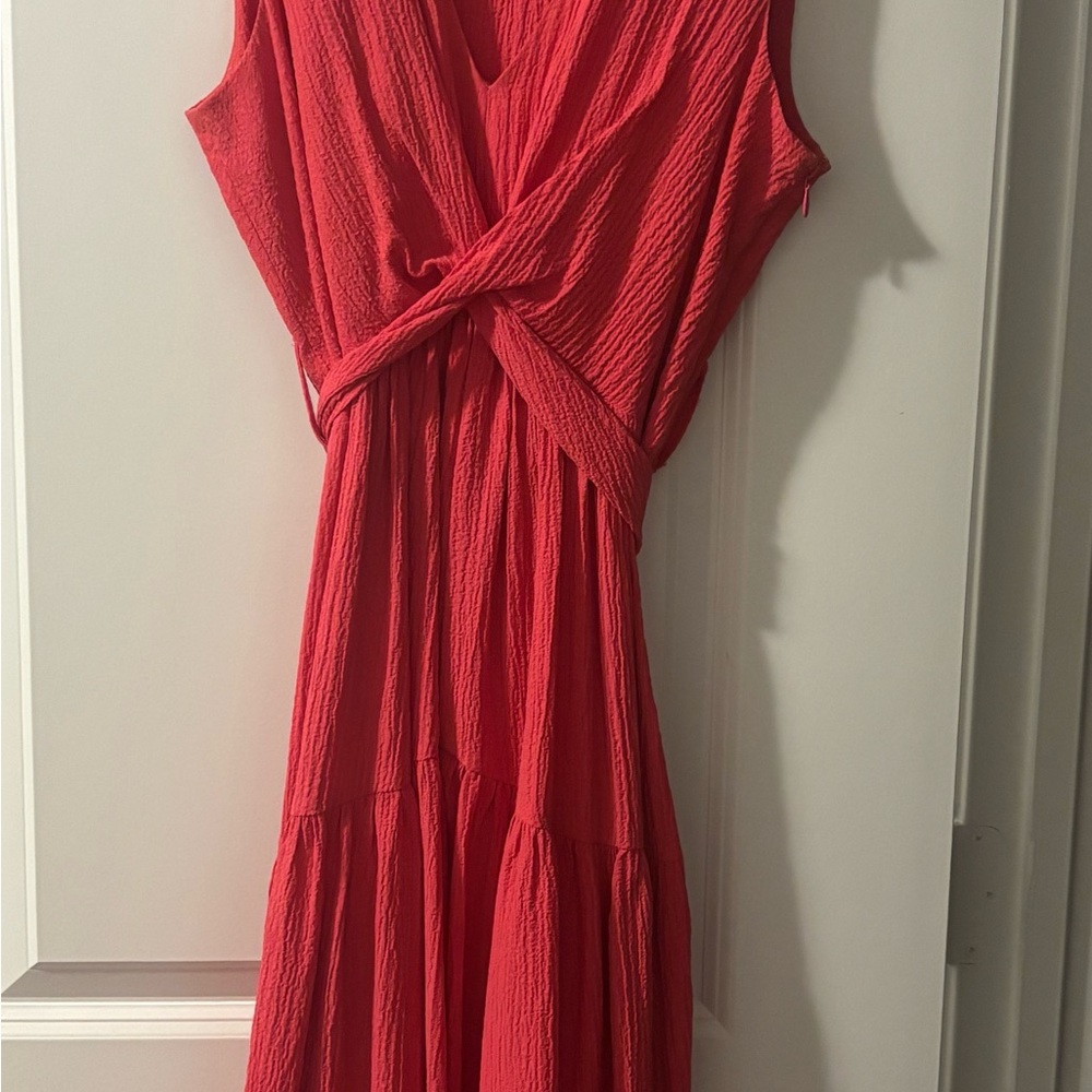 Salmon Color Sleeveless Dress